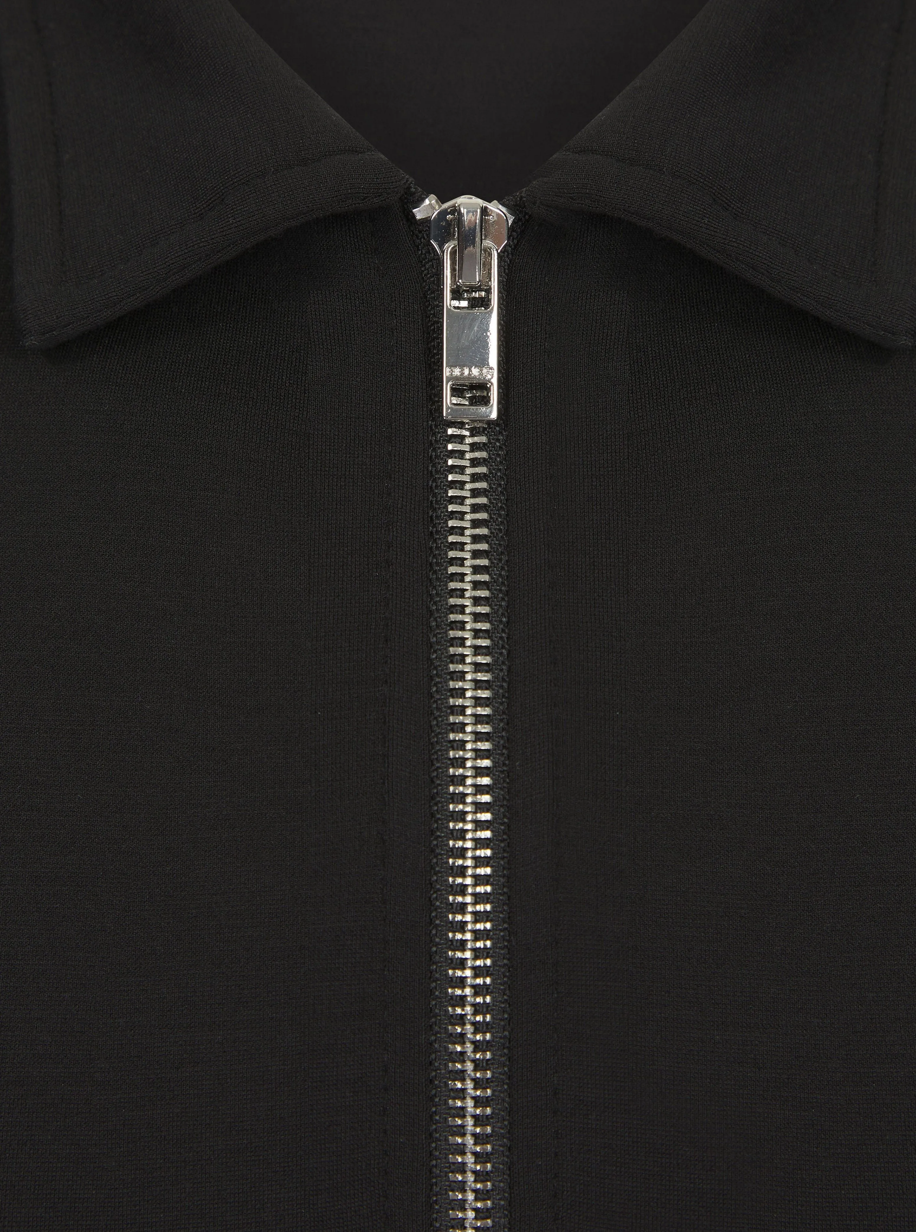 Black Premium S/S Zip Polo