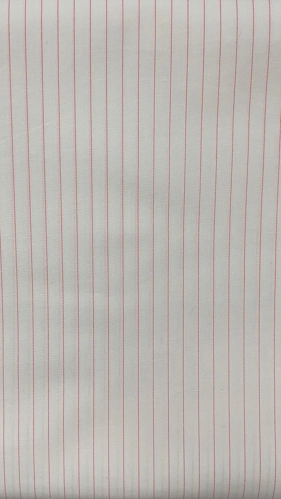 COTTON POPLIN YARN DYED 1/4" STRIPE STRETCHED WOVEN - SHIRTING FABRIC<br><h6>4-WHITE/FUSHIA<br>061-CPOXS 1/4"</h6>