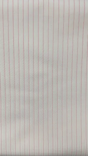 COTTON POPLIN YARN DYED 1/4" STRIPE STRETCHED WOVEN - SHIRTING FABRIC<br><h6>4-WHITE/FUSHIA<br>061-CPOXS 1/4"</h6>