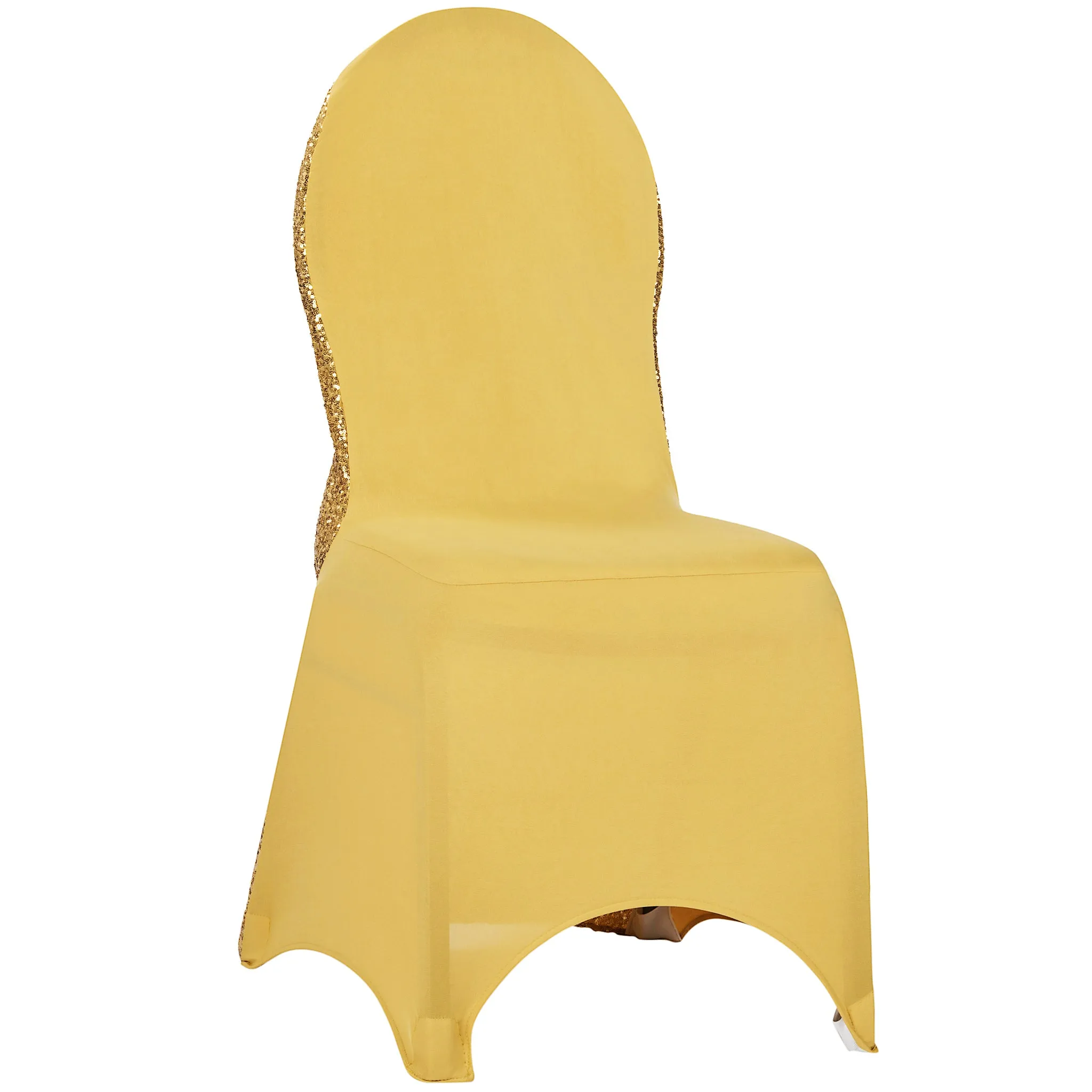 Glitz Sequin Stretch Spandex Banquet Chair Cover - Gold