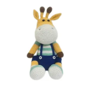Happy Threads Handcrafted Amigurumi Soft Toy- GIRAFFE-Blue