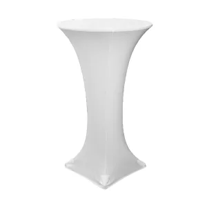High 24" Spandex Round Cocktail Table Cover - White