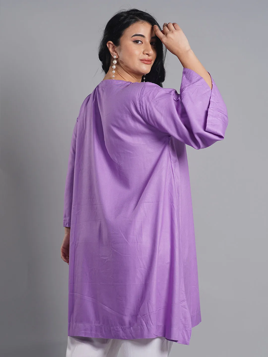 Lavender Rayon Kurti - LavenderRose