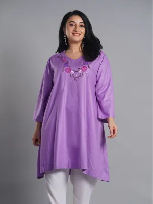 Lavender Rayon Kurti - LavenderRose