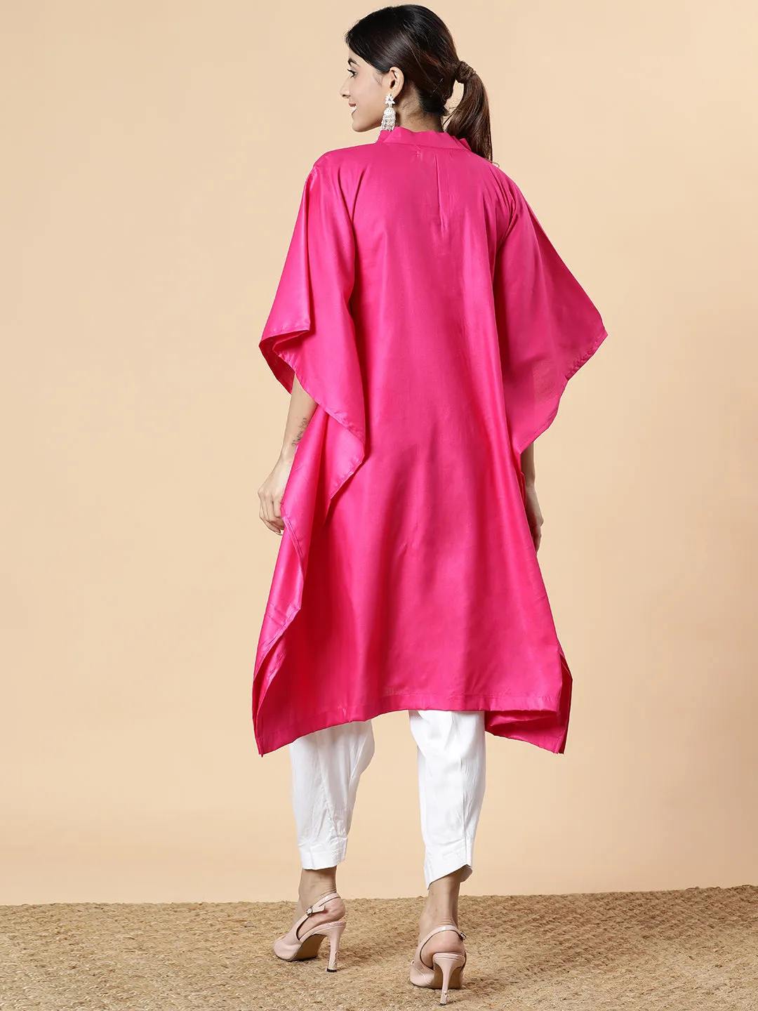Magenta Rayon MandarinKurta - SunflowerSplendor