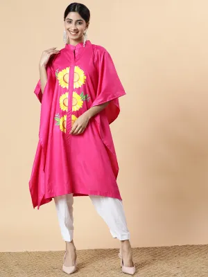Magenta Rayon MandarinKurta - SunflowerSplendor