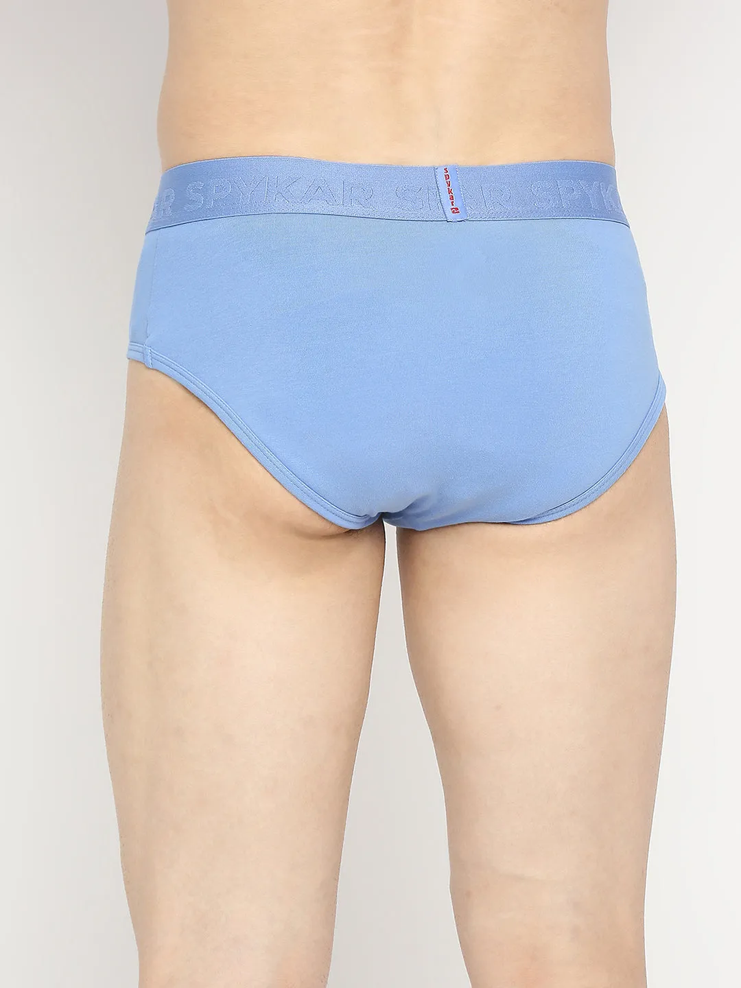 Men Premium Bright Blue Cotton Blend Brief - Underjeans By Spykar
