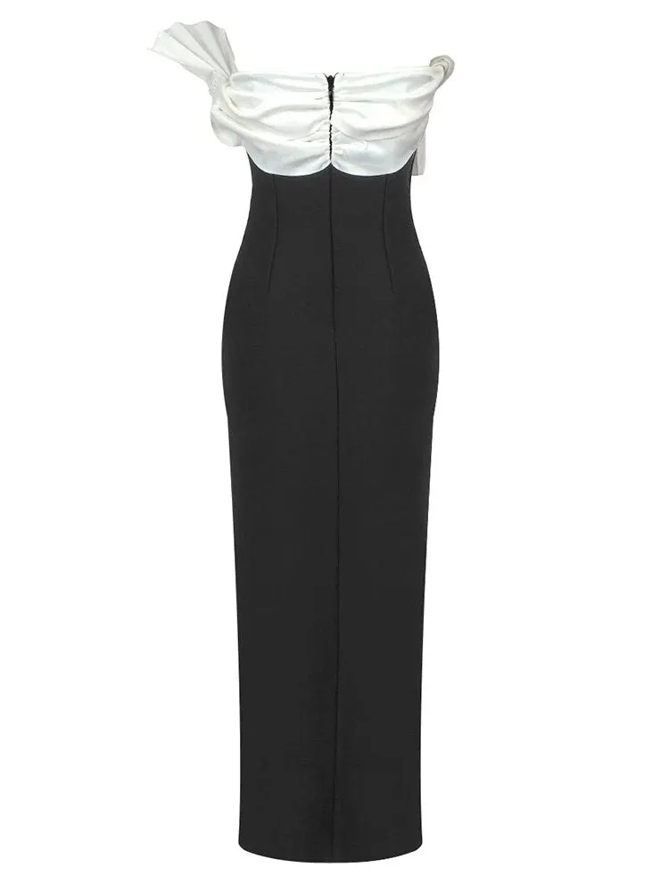 Pre Order:  Ruffled Top Thigh Split Midi Dress