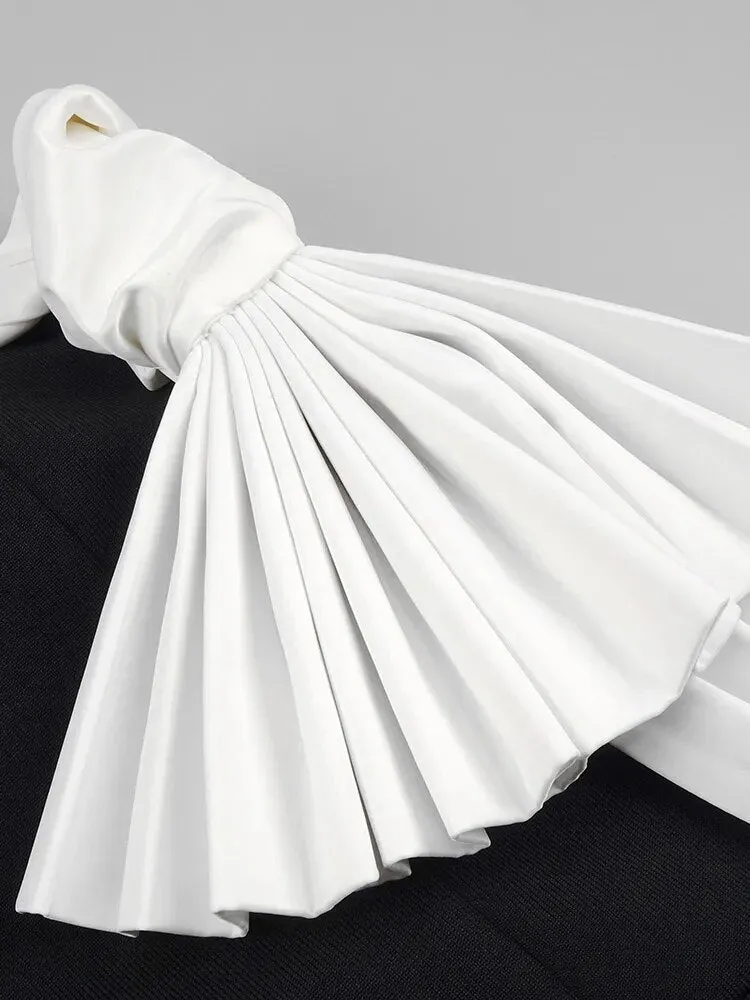 Pre Order:  Ruffled Top Thigh Split Midi Dress