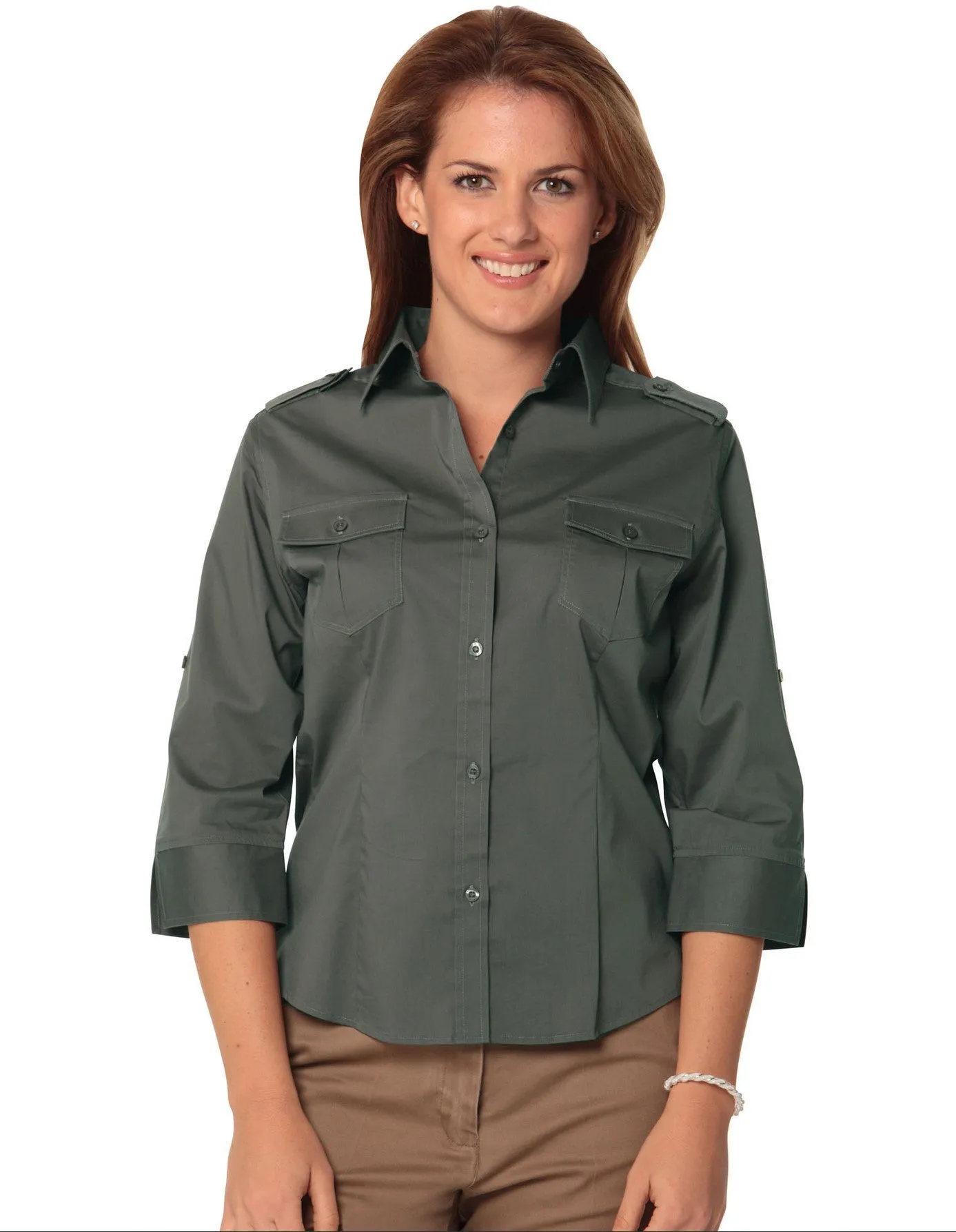 Women's 3/4 Sleeve Military Shirt