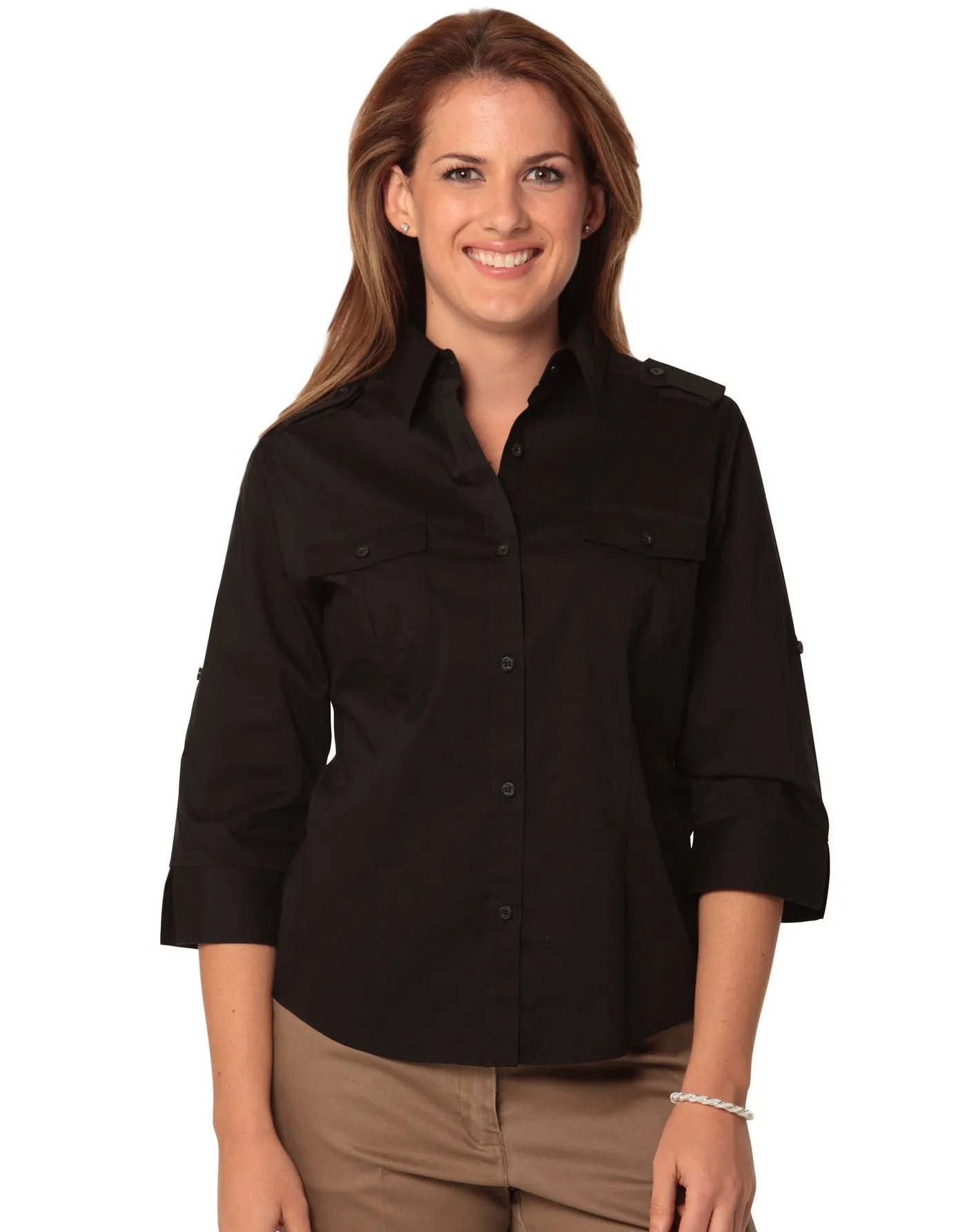 Women's 3/4 Sleeve Military Shirt